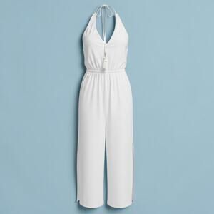 Free People Halter Ivory Jumpsuit sz L